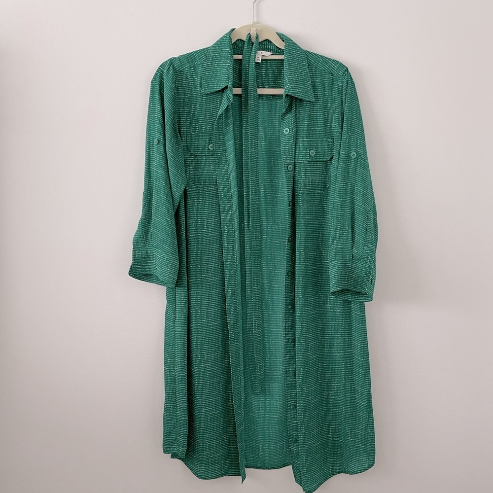 CAbi #429 Emerald Green Shirt Dress